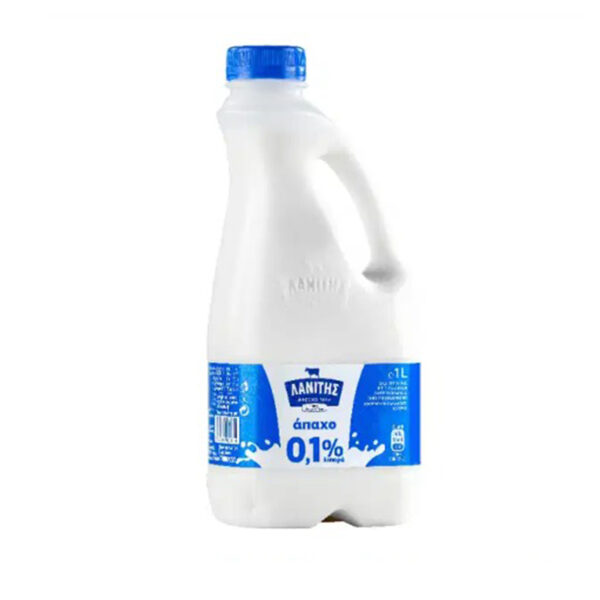 Lanitis Fresh Milk Skimmed 0.1% Fat 1L (Blue)